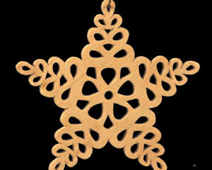 Handcrafted Victorian Style Fretwork Star Christmas Tree Ornament - Made In USA